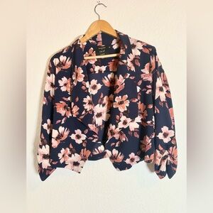 Iris Floral Drape Blazer